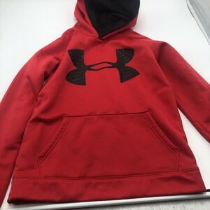 Under‎ Armour Hoodie Pullover Storm 1 Red Youth Large Pocket Used Back To School